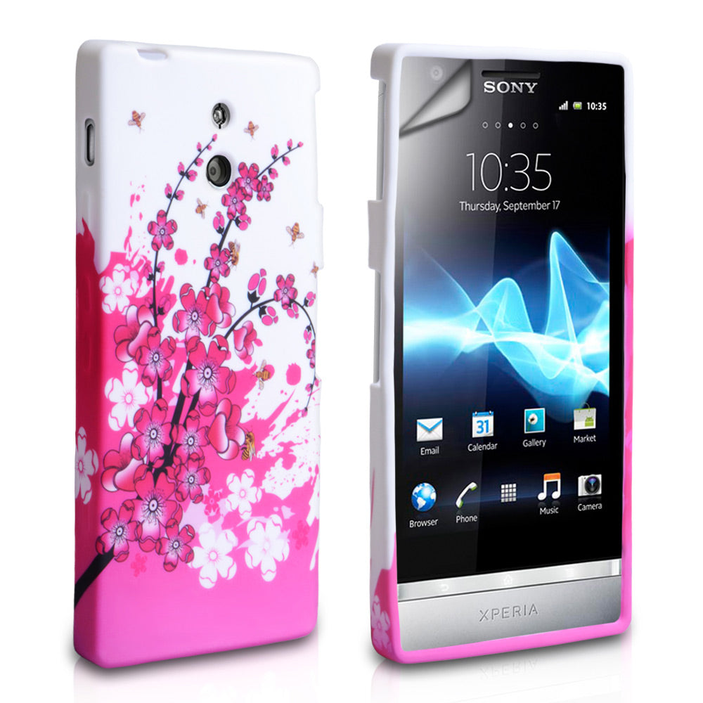 YouSave Accessories Sony Xperia P Floral Bee Silicone Gel Case