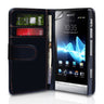 Yousave Accessories Sony Xperia P Leather-Effect Wallet Case - Black