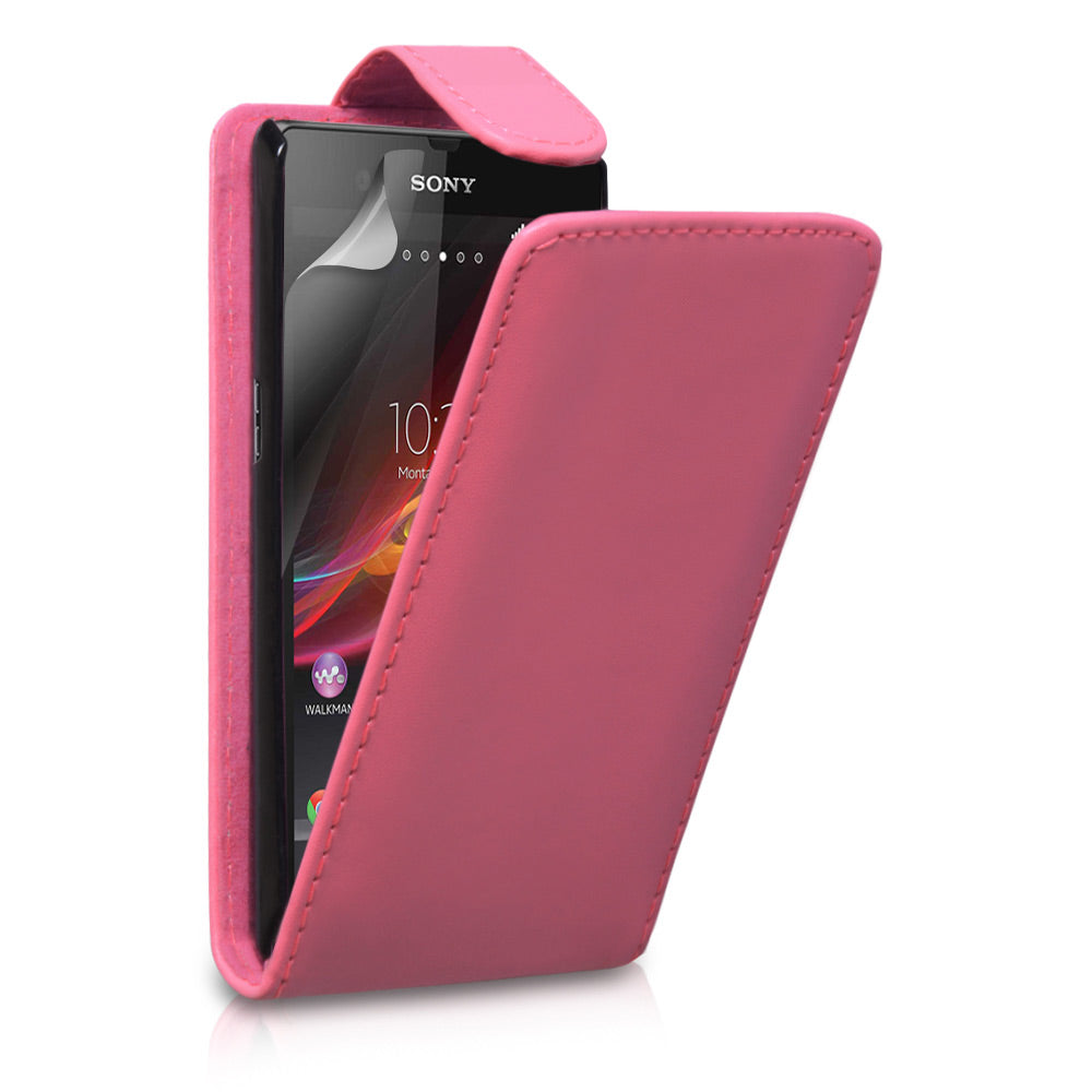 YouSave Accessories Sony Xperia Z Leather Effect Flip Case - Hot Pink
