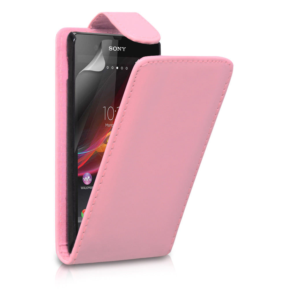YouSave Accessories Sony Xperia Z Leather Effect Flip Case - Baby Pink