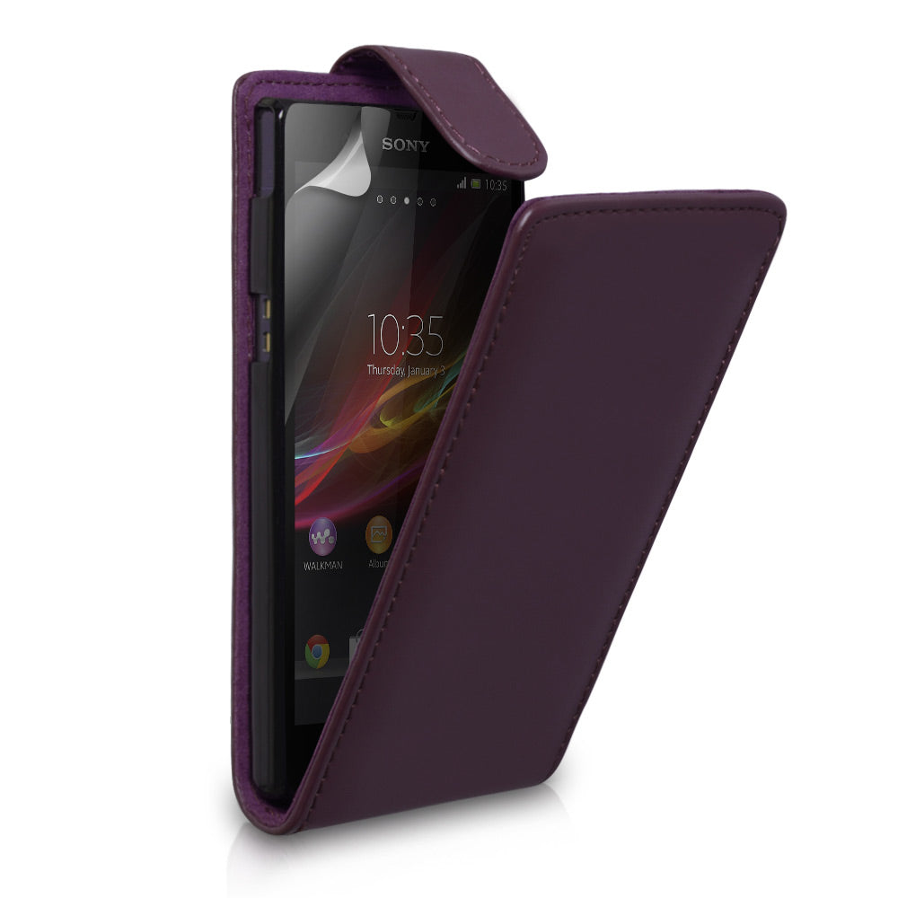YouSave Accessories Sony Xperia Z Leather Effect Flip Case - Purple