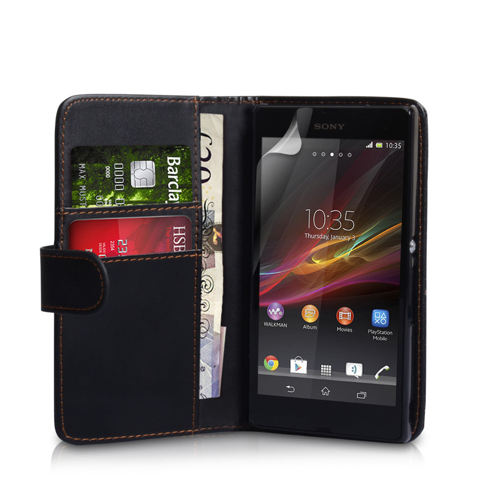YouSave Accessories Sony Xperia Z Leather Effect Wallet Case - Black