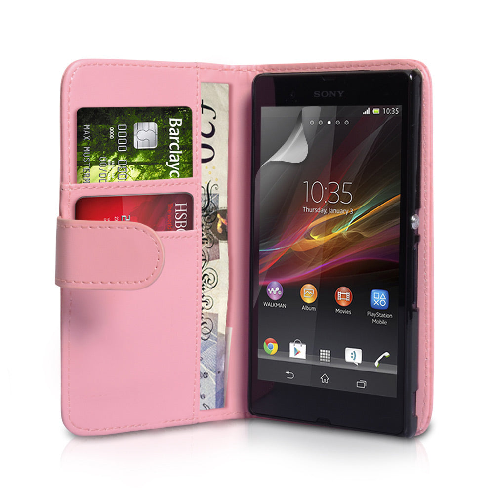 YouSave Sony Xperia Z Leather Effect Wallet Case - Baby Pink
