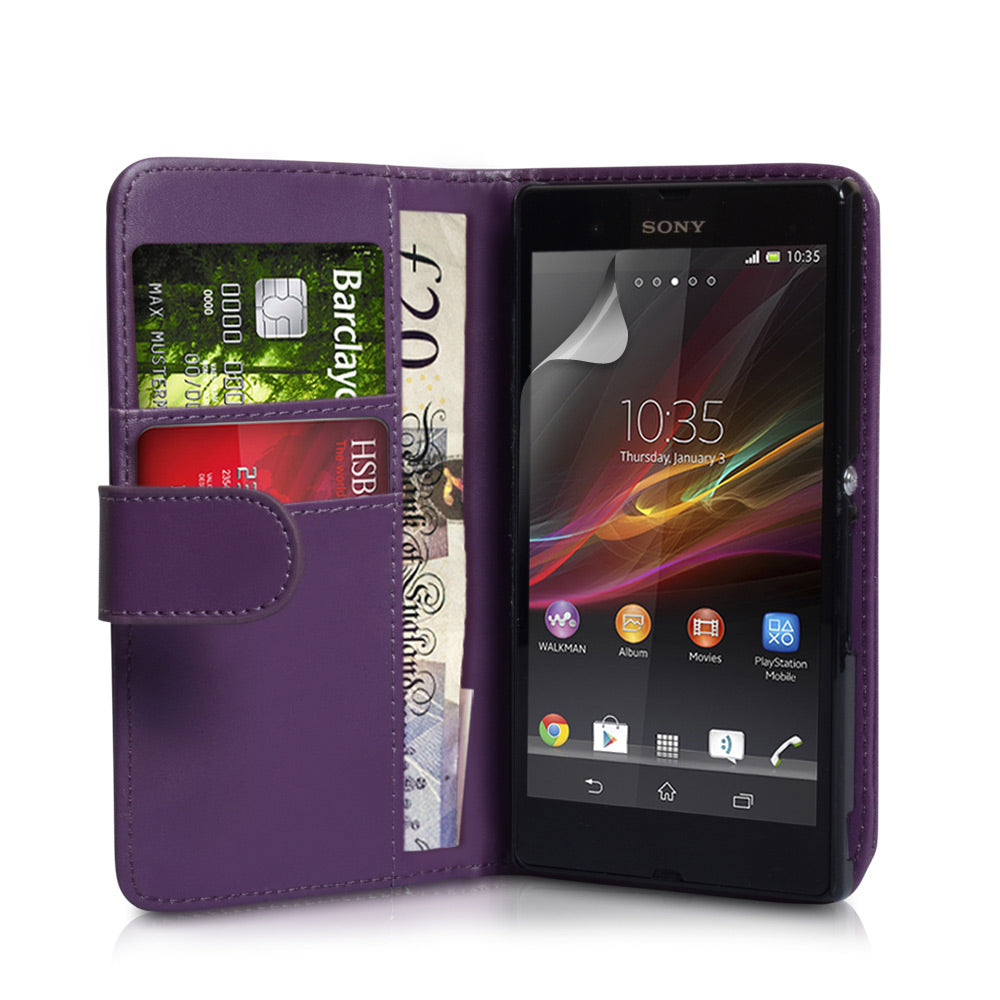 YouSave Accessories Sony Xperia Z Leather Effect Wallet Case - Purple