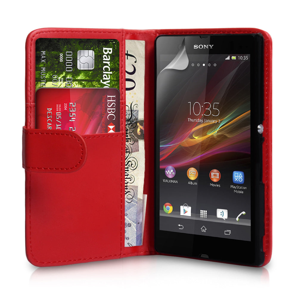 YouSave Accessories Sony Xperia Z Leather Effect Wallet Case - Red