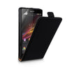 Yousave Accessories Sony Xperia Z Real Leather Flip Case - Black