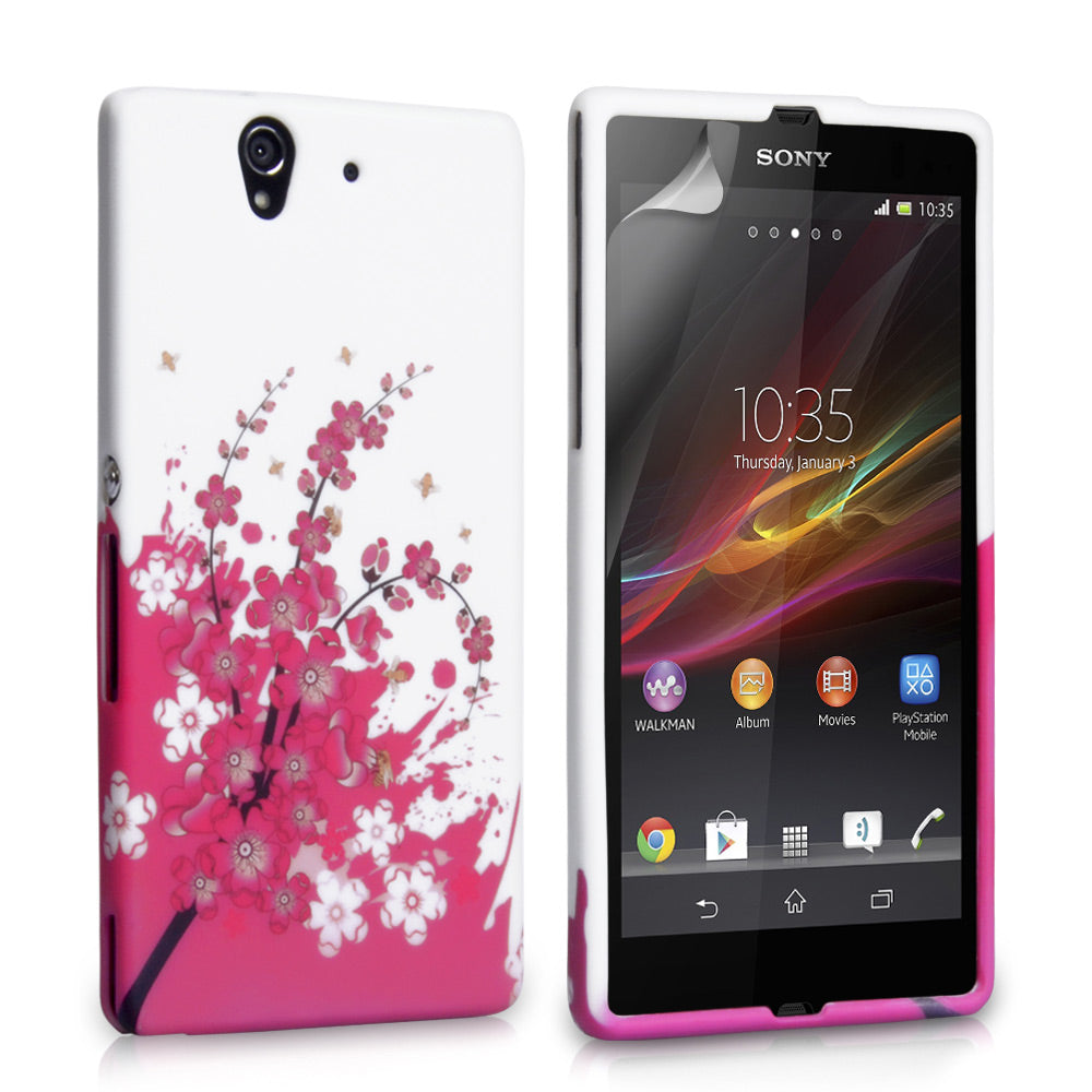 YouSave Accessories Sony Xperia Z Floral Bee Silicone Gel Case