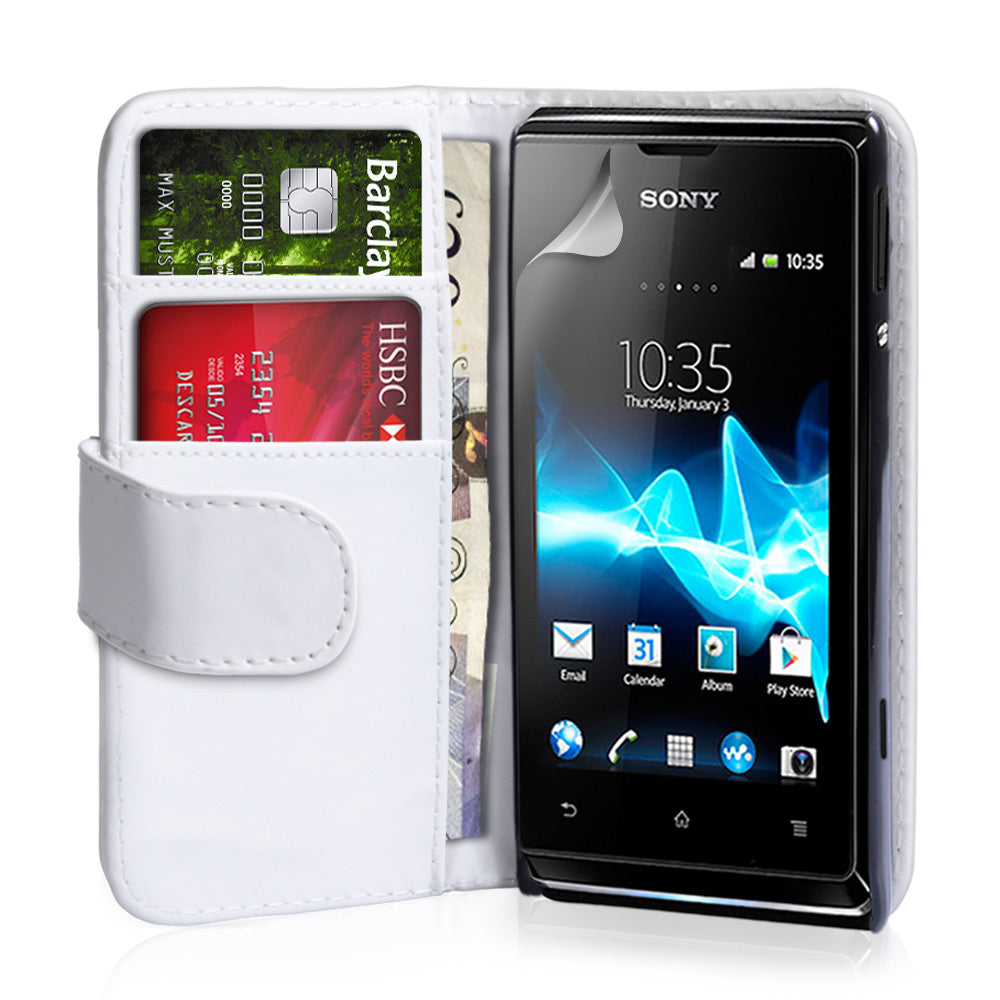 YouSave Accessories Sony Xperia E Leather Effect Wallet Case - White