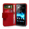 Yousave Accessories Sony Xperia E Leather-Effect Wallet Case - Red