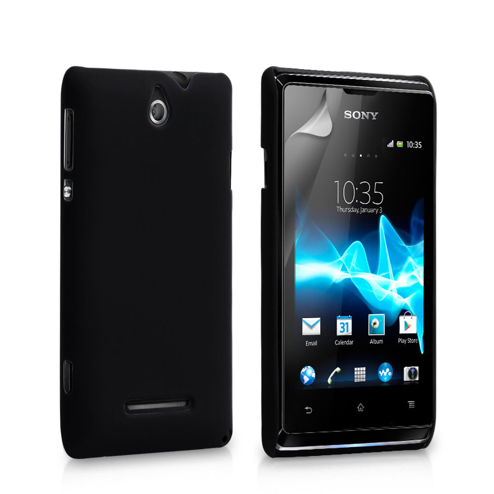 YouSave Accessories Sony Xperia E Hard Hybrid Case - Black 