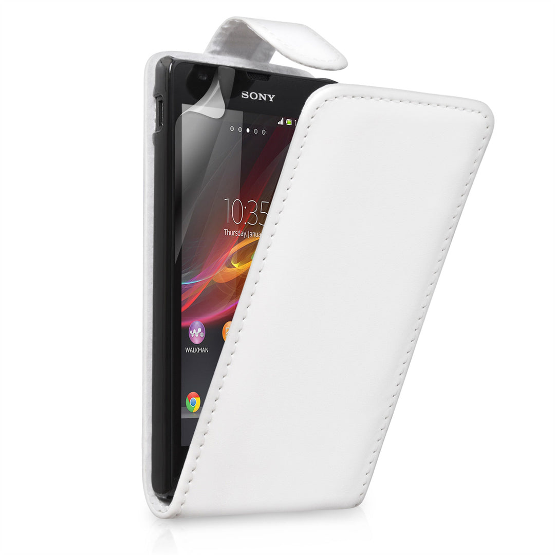 YouSave Accessories Sony Xperia SP Leather-Effect Flip Case - White