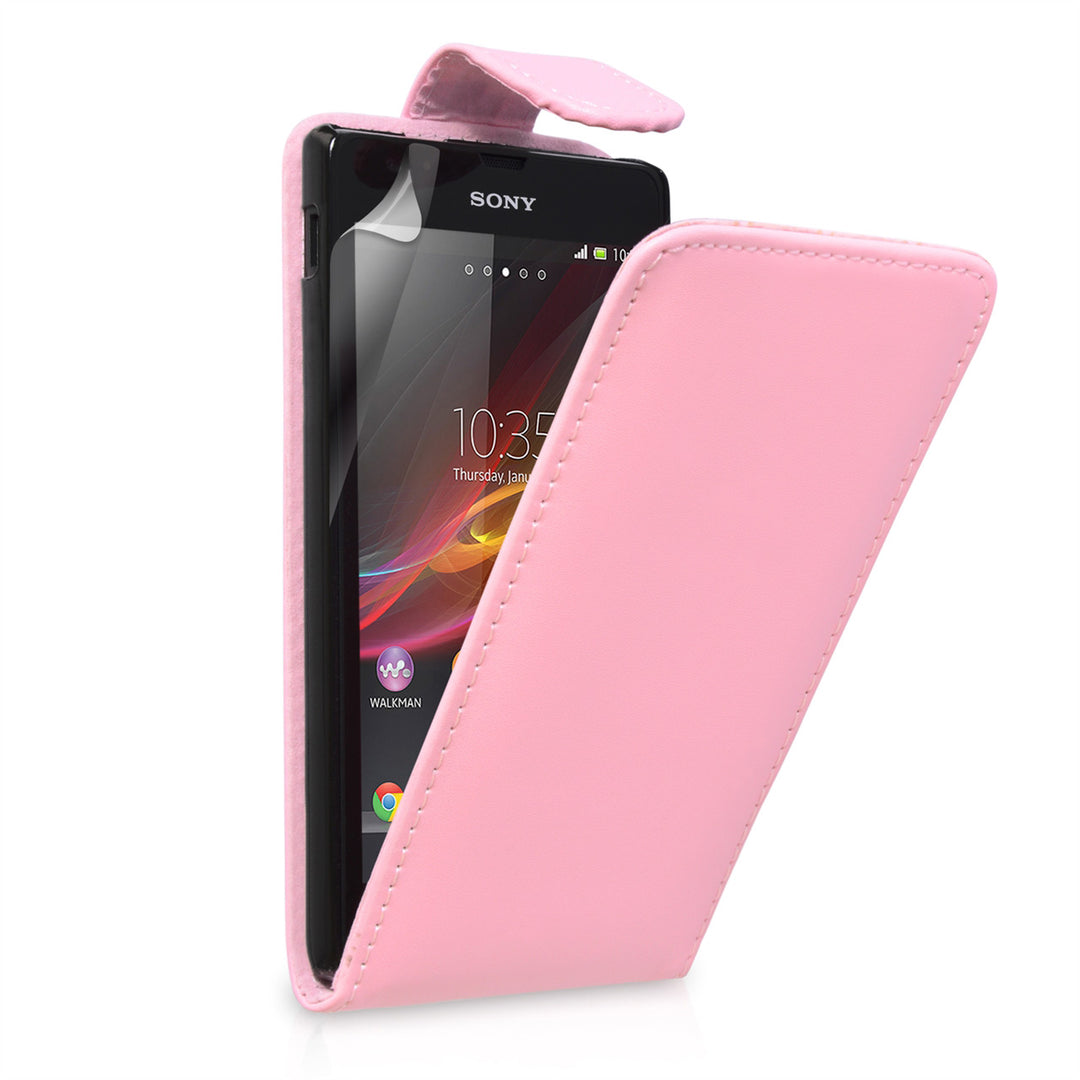 YouSave Sony Xperia SP Leather-Effect Flip Case - Baby Pink