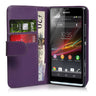 Yousave Accessories Sony Xperia SP Leather-Effect Wallet Case - Purple