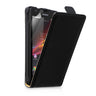 Yousave Accessories Sony Xperia SP Real Leather Flip Case - Black