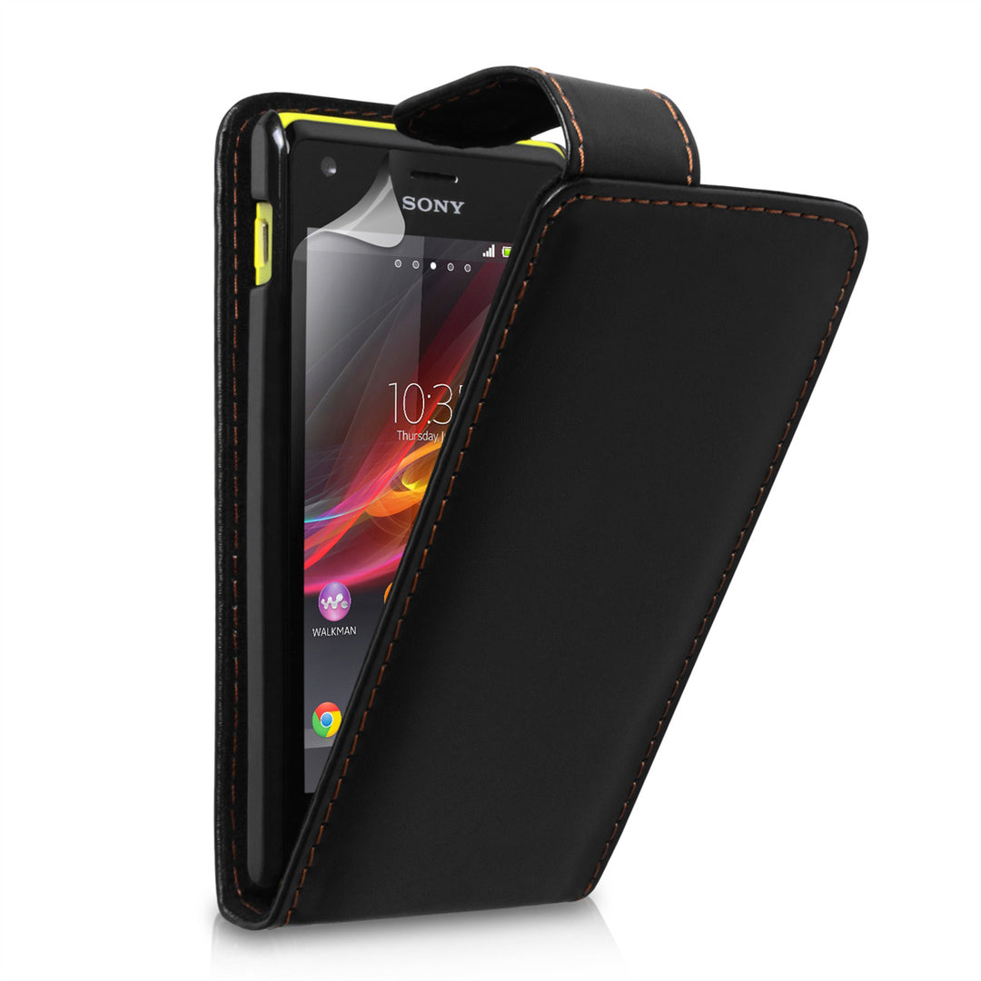 YouSave Accessories Sony Xperia M Leather Effect Flip Case - Black
