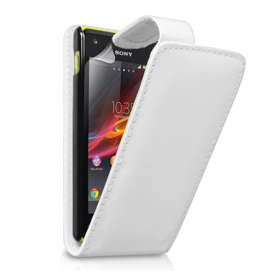YouSave Accessories Sony Xperia M Leather Effect Flip Case - White