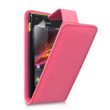 YouSave Accessories Sony Xperia M Leather Effect Flip Case - Hot Pink