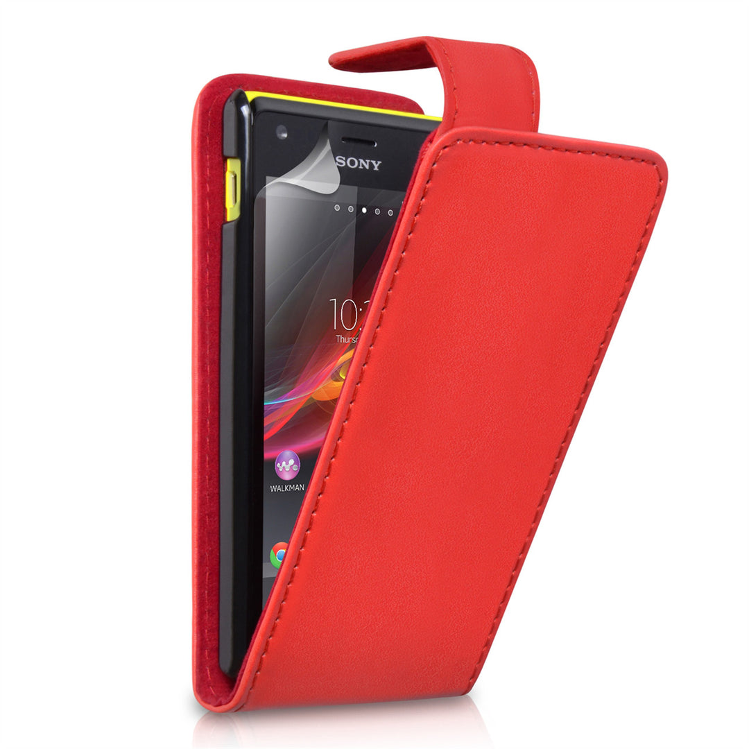 YouSave Accessories Sony Xperia M Leather Effect Flip Case - Red