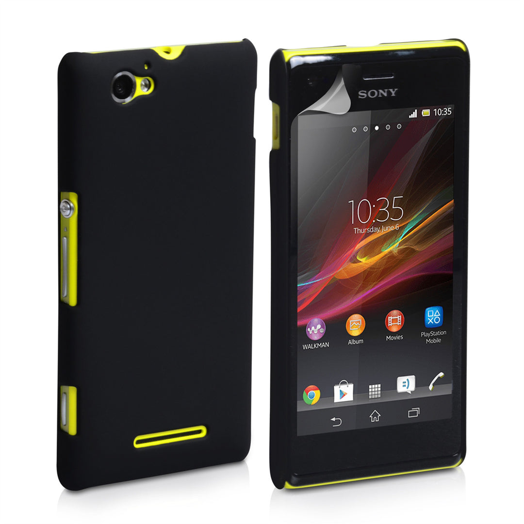 YouSave Accessories Sony Xperia M Hard Hybrid Case - Black