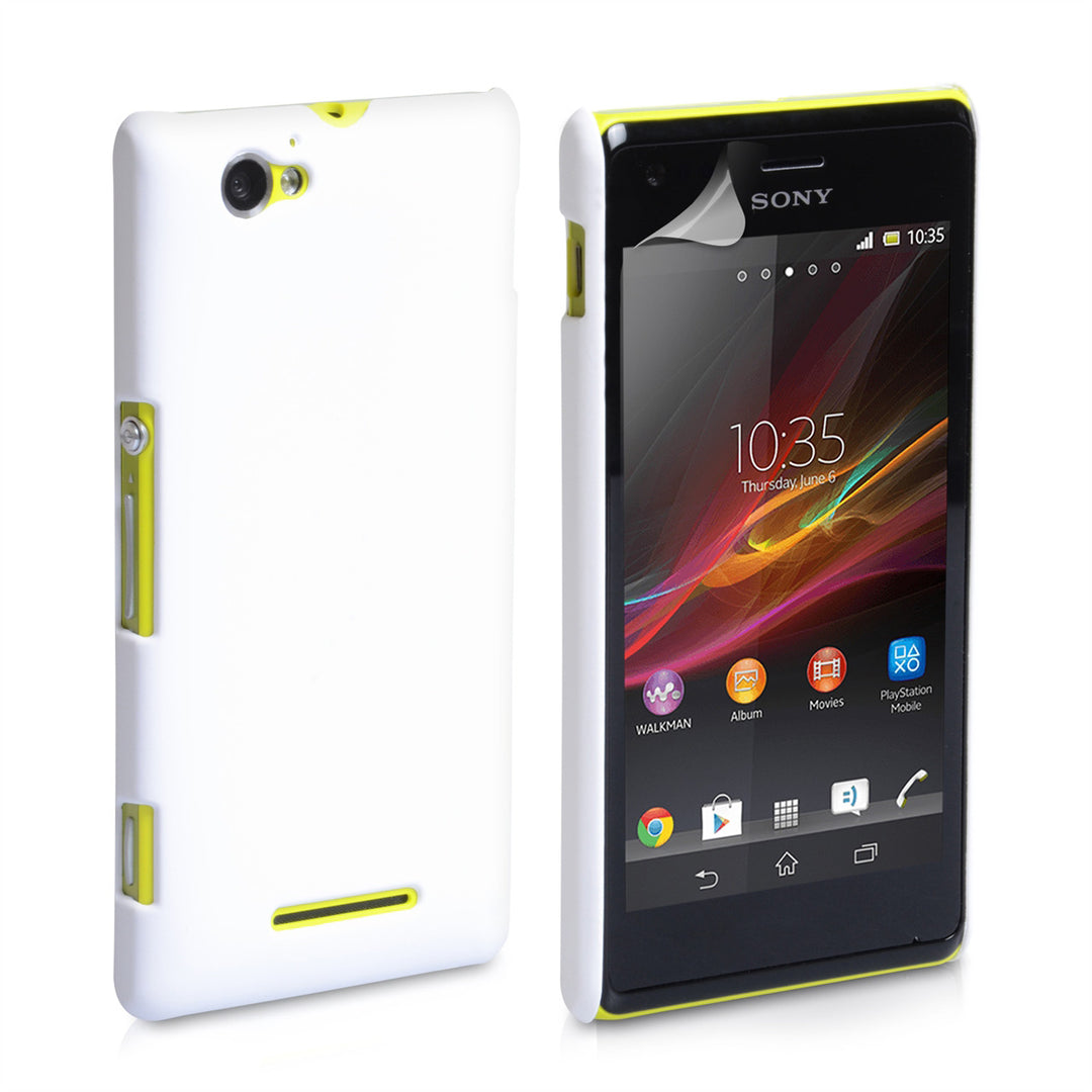 YouSave Accessories Sony Xperia M Hard Hybrid Case - White