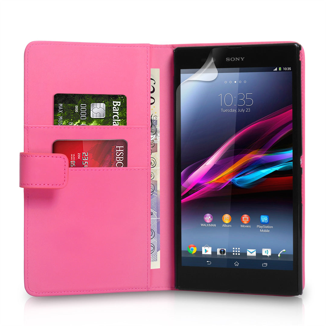 YouSave Sony Xperia Z Ultra Leather Effect Wallet Case - Hot Pink