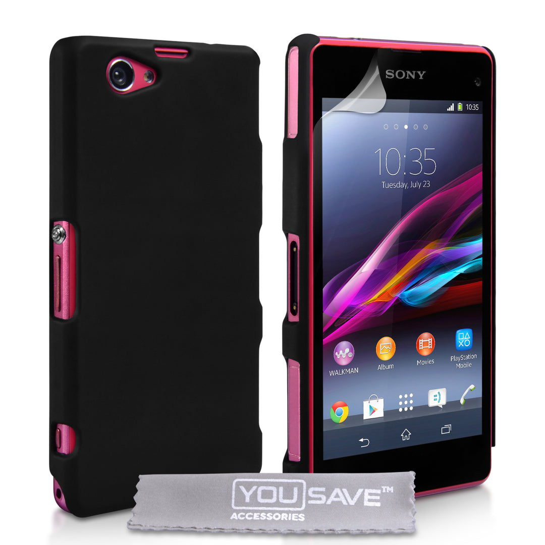 YouSave Accessories Sony Xperia Z1 Compact Hard Hybrid Case - Black