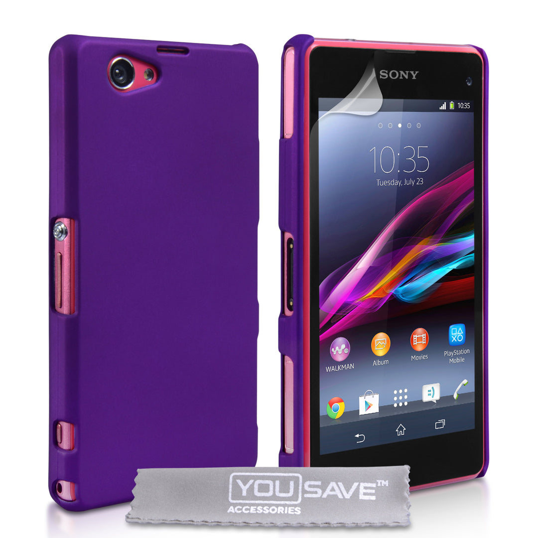 YouSave Accessories Sony Xperia Z1 Compact Hard Hybrid Case - Purple