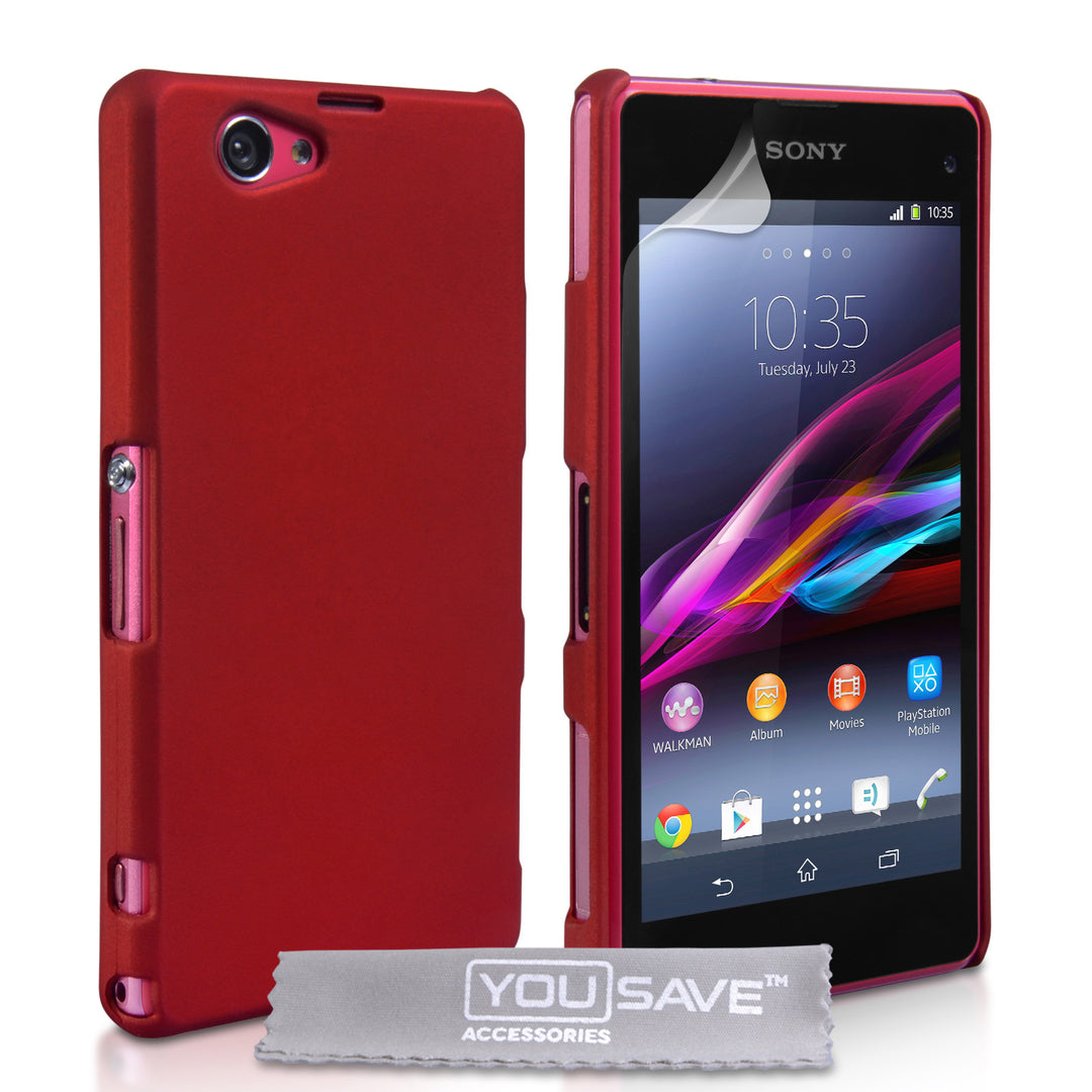 YouSave Accessories Sony Xperia Z1 Compact Hard Hybrid Case - Red