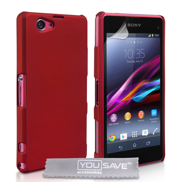 YouSave Accessories Sony Xperia Z1 Compact Hard Hybrid Case - Red