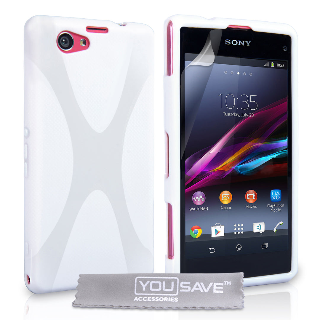 YouSave Sony Xperia Z1 Compact Silicone Gel X-Line Case - White