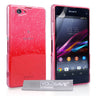 Yousave Accessories Sony Xperia Z1 Compact Raindrop Hard Case - Red-Clear