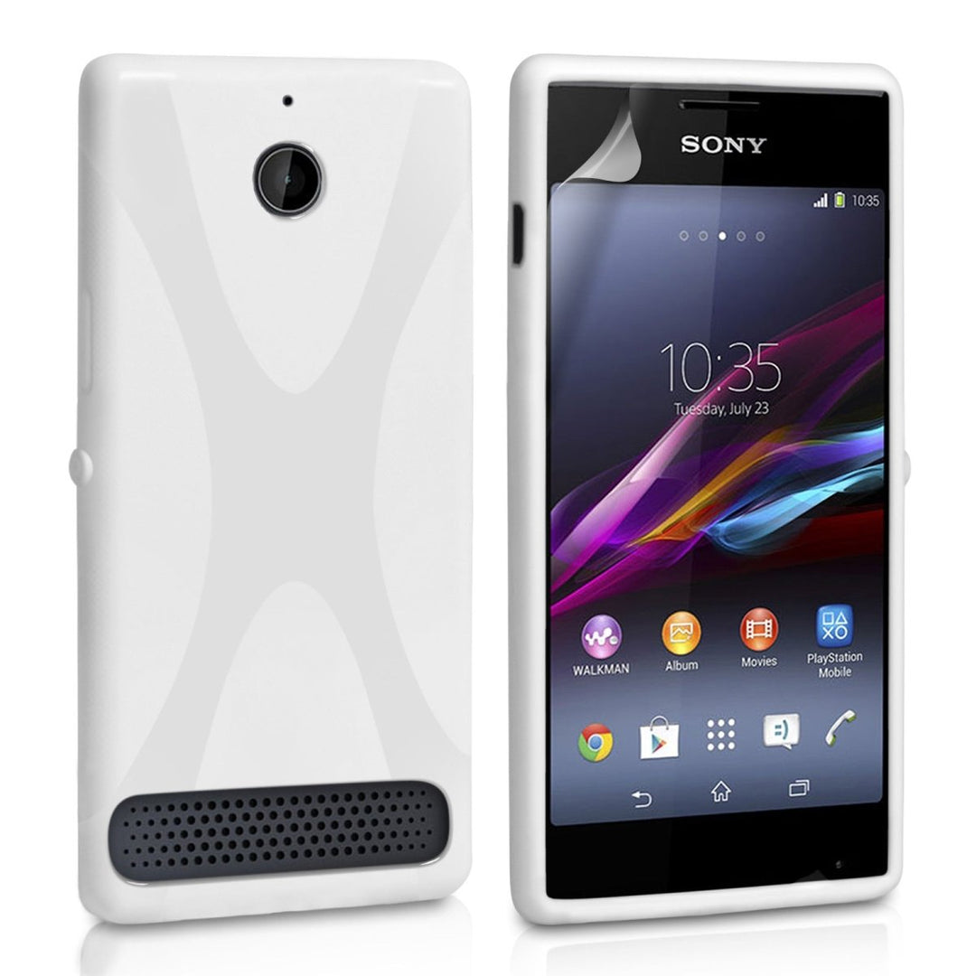 Yousave Accessories Sony Xperia E1 Silicone Gel X - Line Case - White - Mobile Madhouse