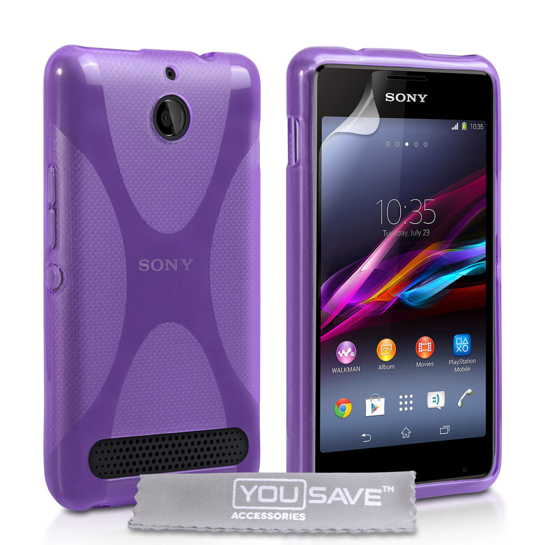 YouSave Accessories Sony Xperia E1 Silicone Gel X-Line Case - Purple