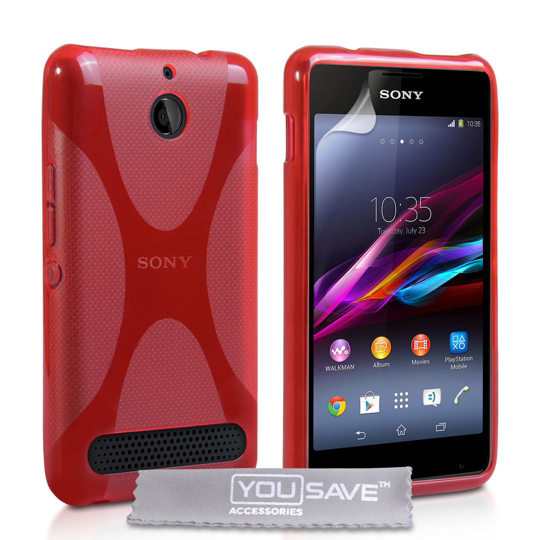 YouSave Accessories Sony Xperia E1 Silicone Gel X-Line Case - Red