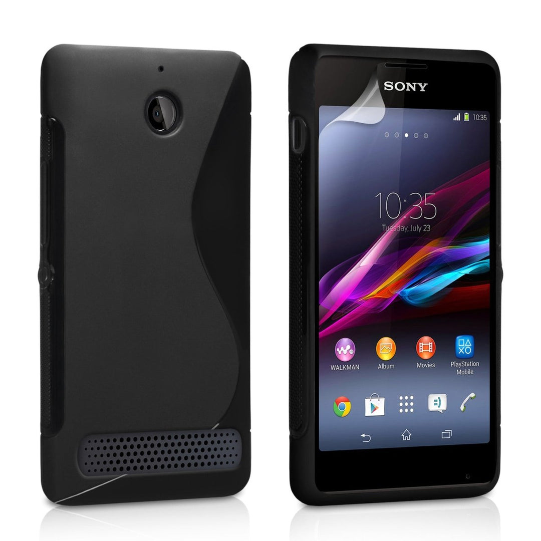 Caseflex Sony Xperia E1 Silicone Gel S - Line Case - Black - Mobile Madhouse