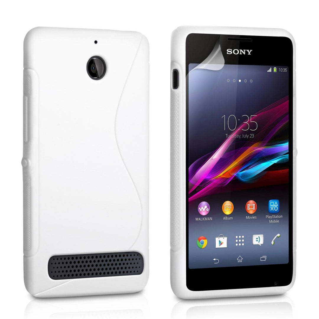 Caseflex Sony Xperia E1 Silicone Gel S - Line Case - White - Mobile Madhouse