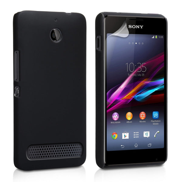 Yousave Accessories Sony Xperia E1 Hard Hybrid Case - Black - Mobile Madhouse