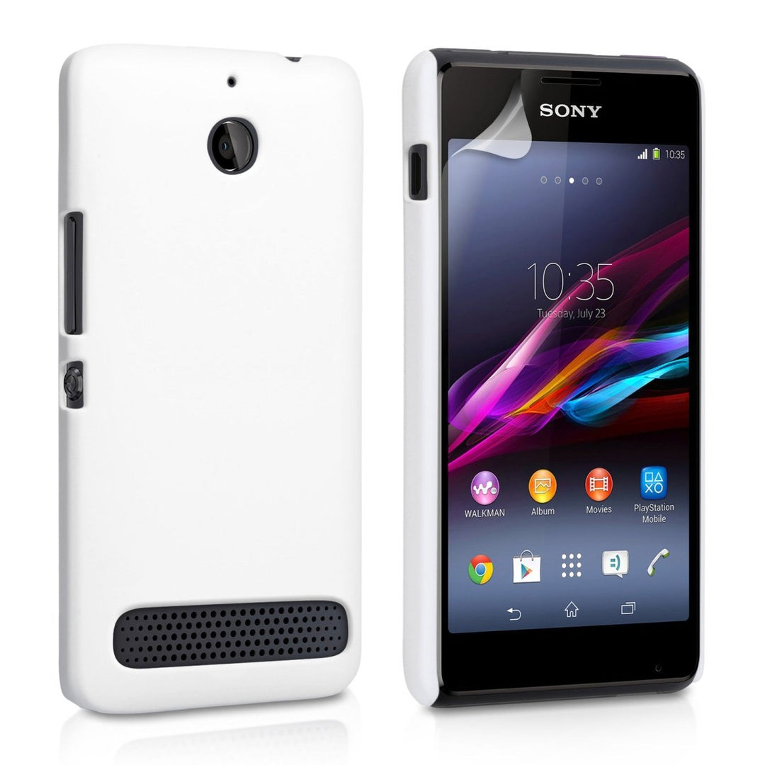 Yousave Accessories Sony Xperia E1 Hard Hybrid Case - White - Mobile Madhouse