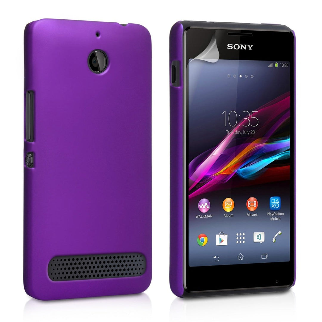 Yousave Accessories Sony Xperia E1 Hard Hybrid Case - Purple - Mobile Madhouse