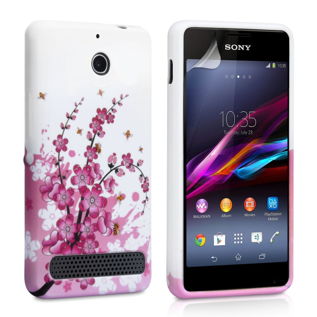 Yousave Accessories Sony Xperia E1 Floral Bee Silicone Gel Case - Mobile Madhouse