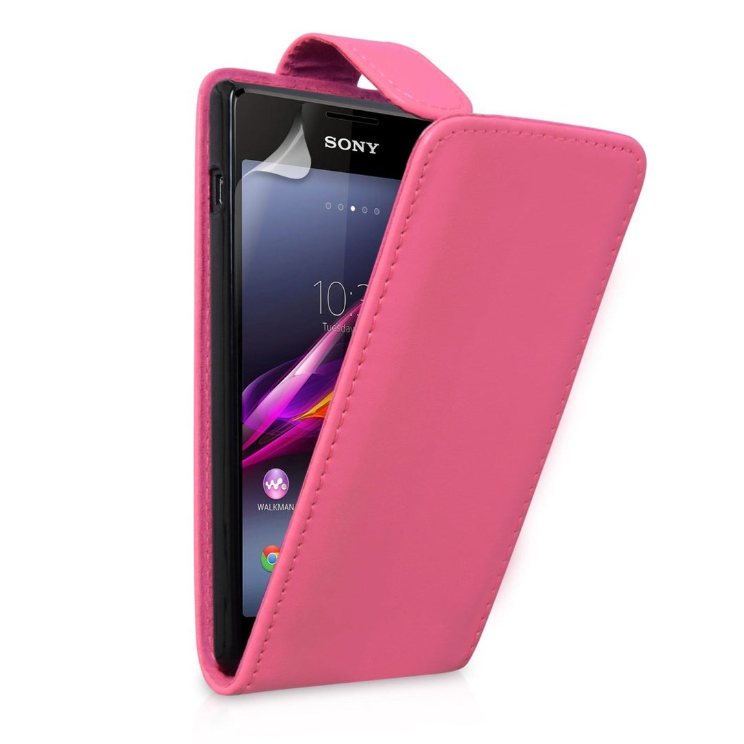 Yousave Accessories Sony Xperia E1 Leather - Effect Flip Case - Hot Pink - Mobile Madhouse