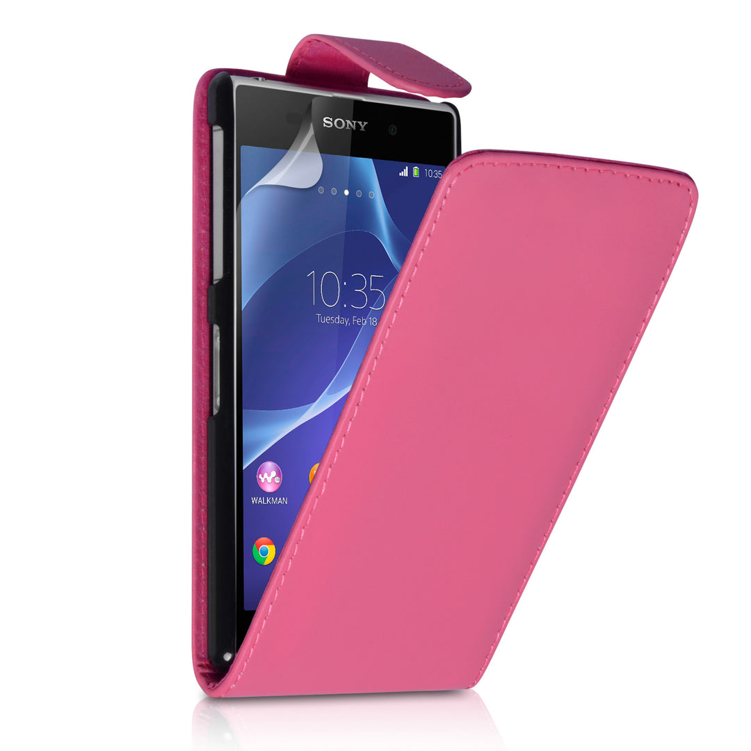 YouSave Accessories Sony Xperia Z2 Leather-Effect Flip Case - Hot Pink