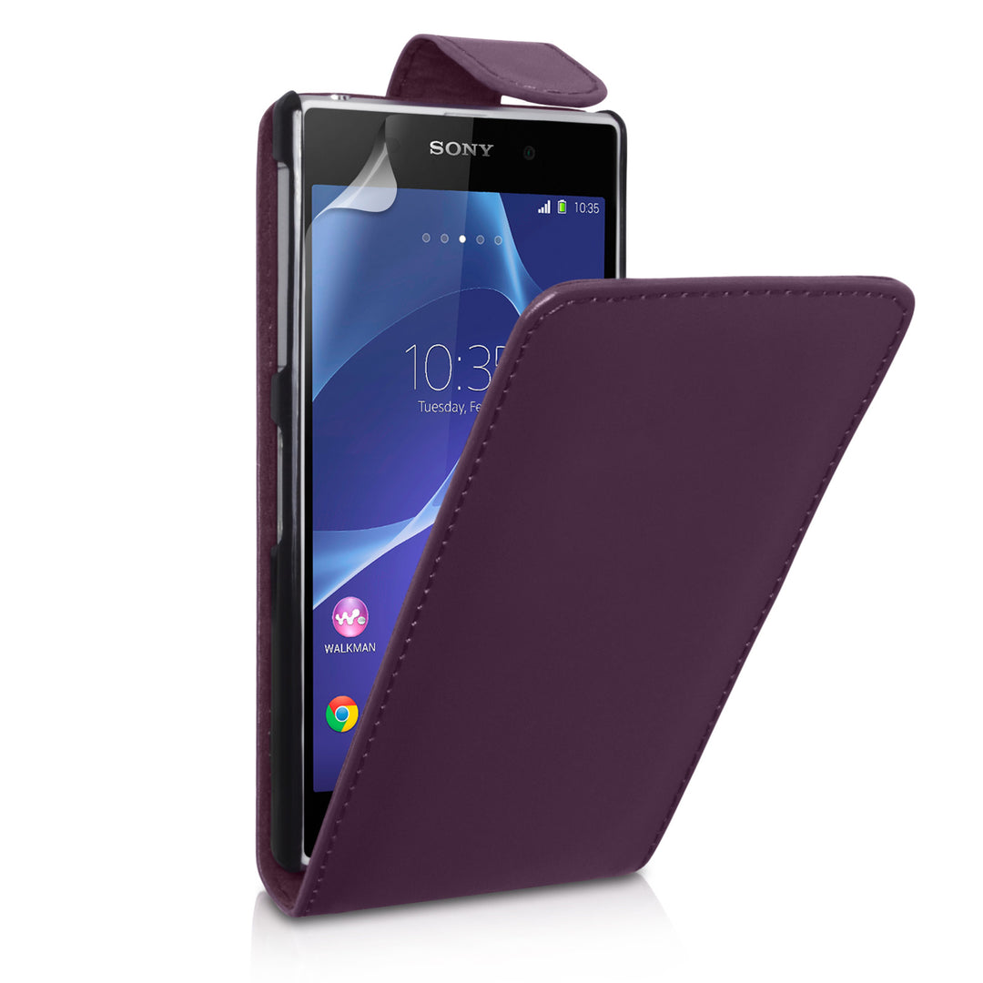 YouSave Accessories Sony Xperia Z2 Leather-Effect Flip Case - Purple