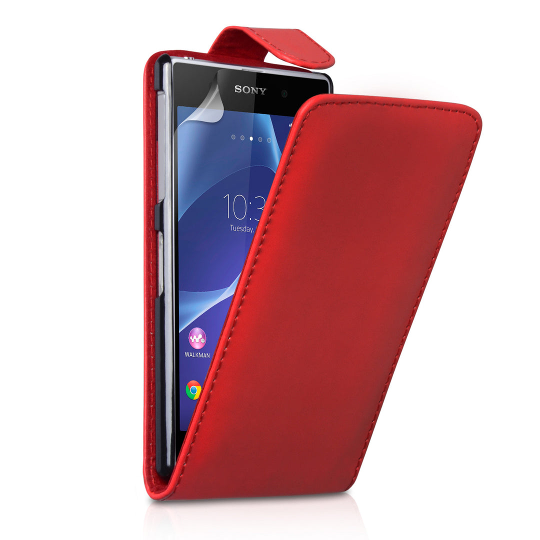YouSave Accessories Sony Xperia Z2 Leather-Effect Flip Case - Red
