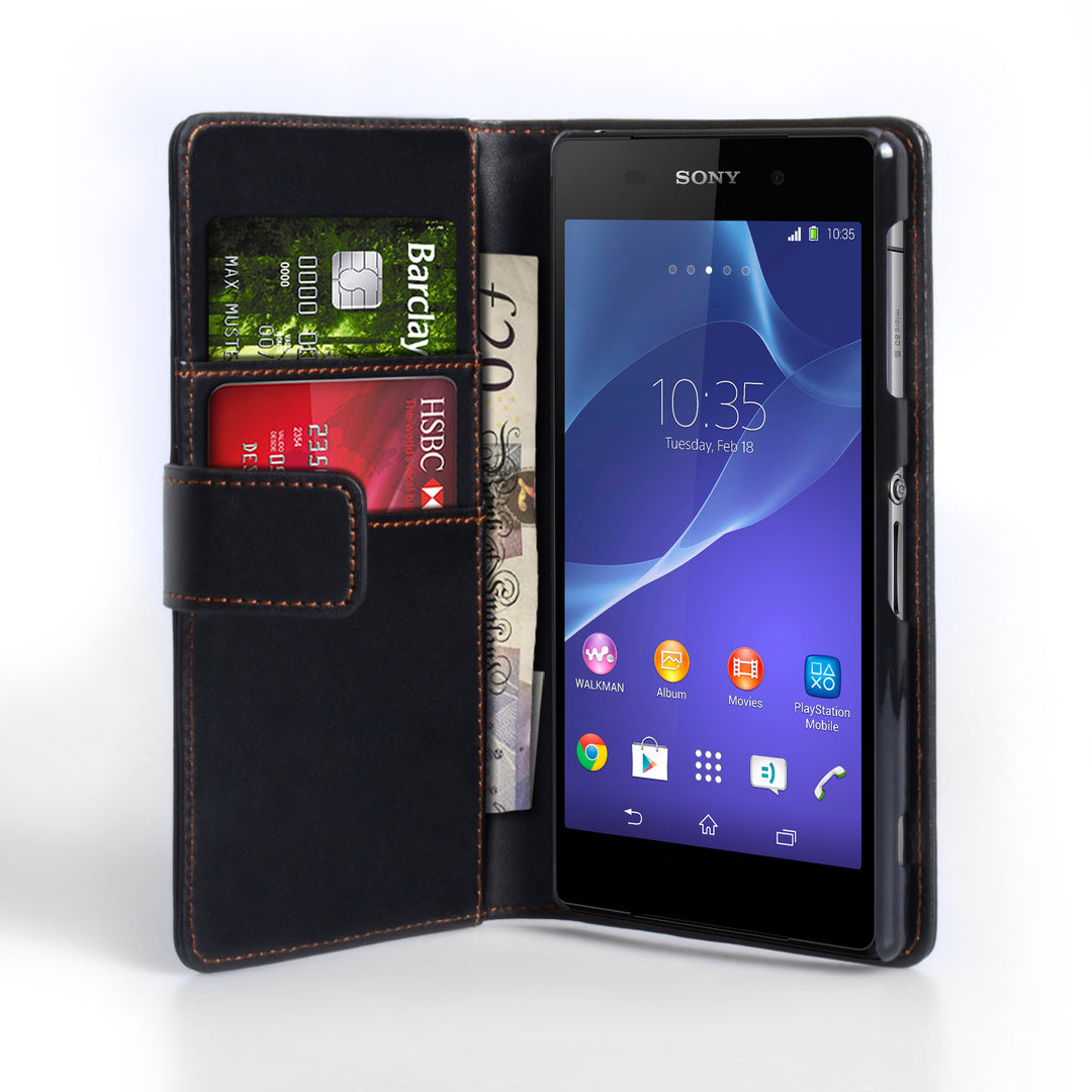YouSave Accessories Sony Xperia Z2 Leather-Effect Wallet Case - Black