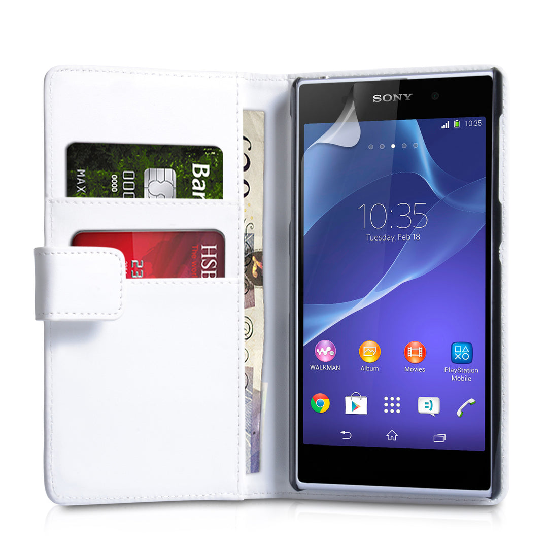 YouSave Accessories Sony Xperia Z2 Leather-Effect Wallet Case - White