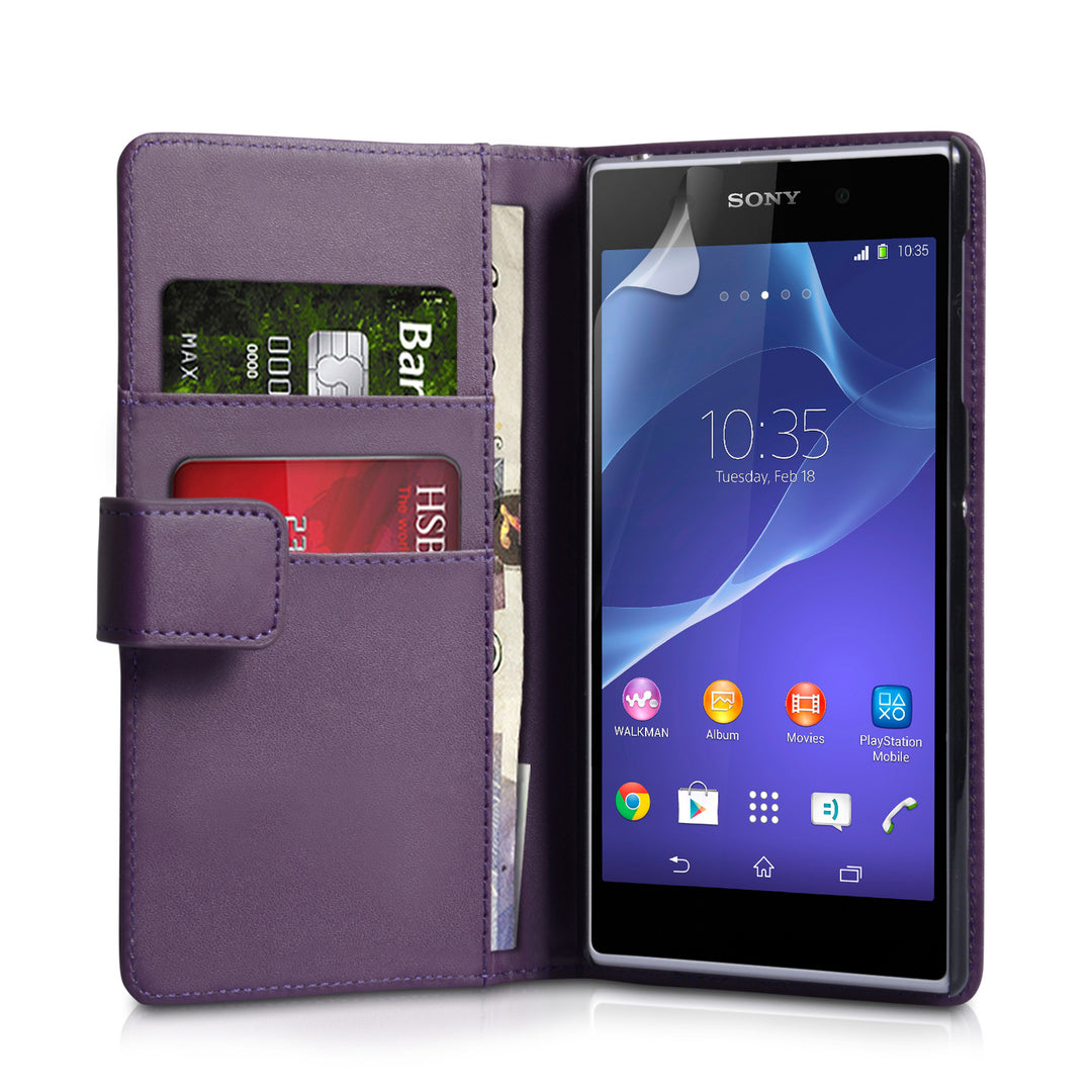 YouSave Accessories Sony Xperia Z2 Leather-Effect Wallet Case - Purple