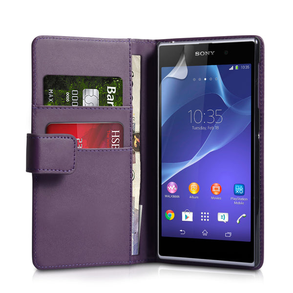 YouSave Accessories Sony Xperia Z2 Leather-Effect Wallet Case - Purple