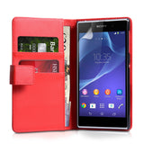YouSave Accessories Sony Xperia Z2 Leather-Effect Wallet Case - Red