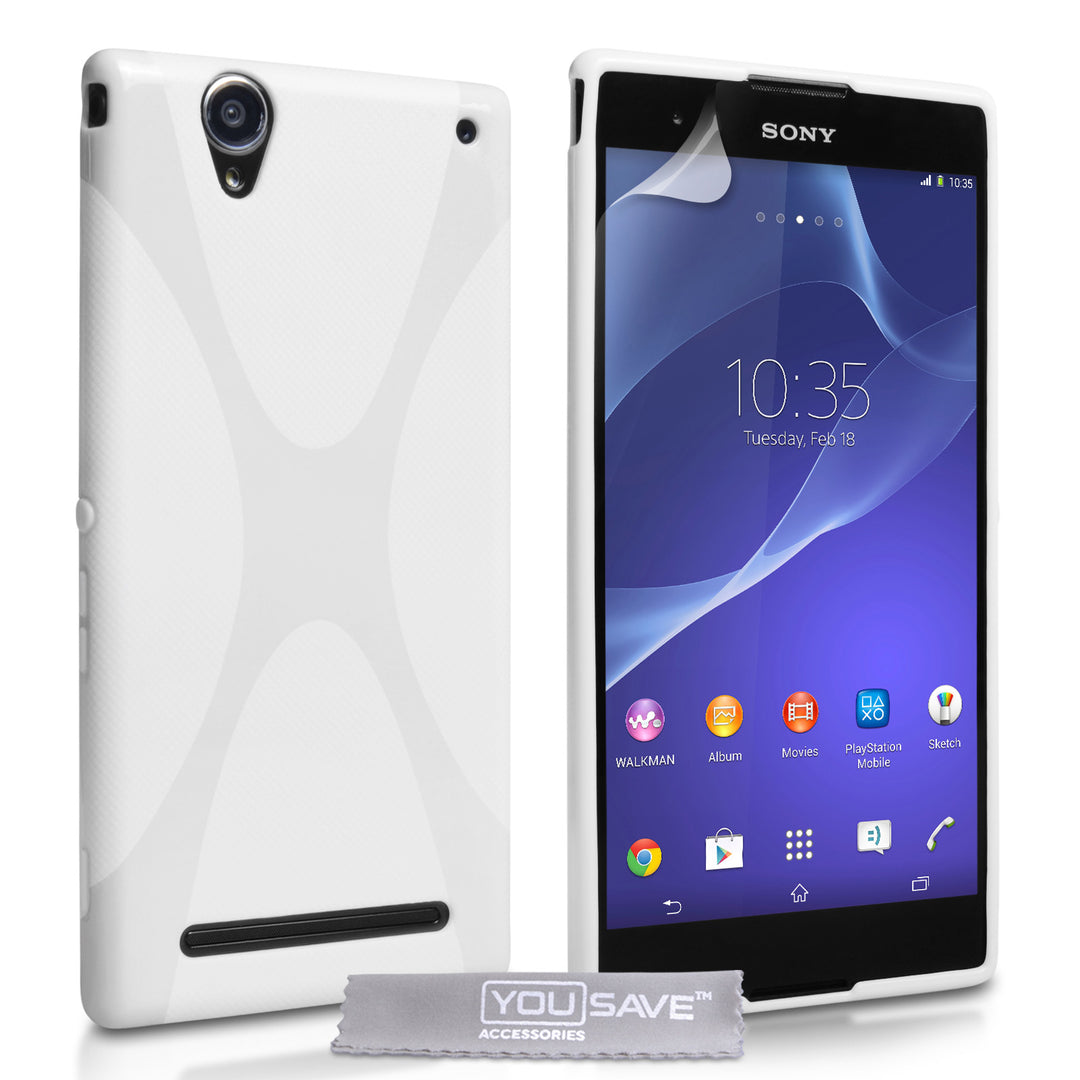 YouSave Sony Xperia T2 Ultra Silicone Gel X-Line Case - White